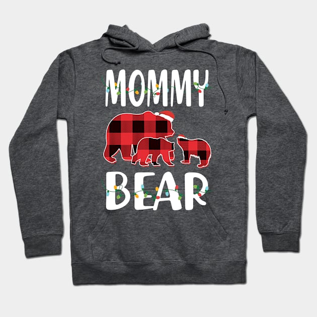 Mommy Bear Red Plaid Christmas Pajama Matching Family Gift Hoodie by intelus